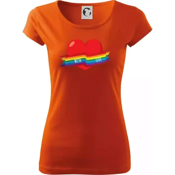 Dámské tričko LGBT with love - Dámské triko Pure - XS ( Oranžová )