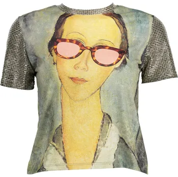 Dámské tričko Dámské triko Desigual s krátkým rukávem DESIGUAL hnědá | tyrkysová | kaki | krémová | vícebarevná 3361190