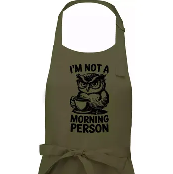 Kuchyňská zástěra I'm not a morning person sova - Pánská zástěra na vaření - Univerzální velikost ( Khaki )