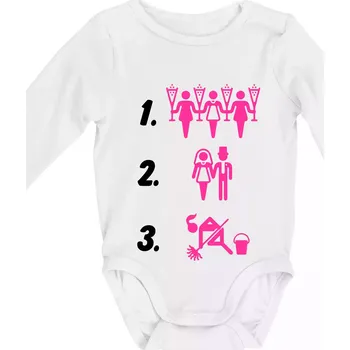 Před a po žena - Body kojenecké s dlouhým rukávem - Dlouhý r. 6-12 měs ( Bílá )