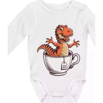 Kojenecké oblečení Tea rex - Body kojenecké s dlouhým rukávem - Dlouhý r. do 3 měs ( Bílá )