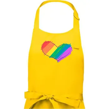 Kuchyňská zástěra Srdce čmárané - Dámská zástěra na vaření - Univerzální velikost ( Žlutá )