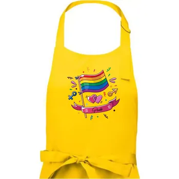 Kuchyňská zástěra Pride vlajka - Dámská zástěra na vaření - Univerzální velikost ( Žlutá )