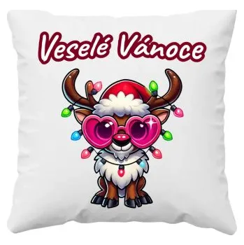 Žertovný předmět Veselé Vánoce - sob v2 - polštář s potiskem- Tričkový.cz