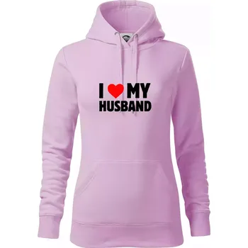 Dámská mikina I love my husband - Mikina dámská Cape s kapucí - XS ( Orchid )