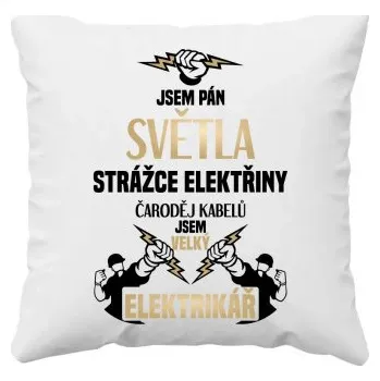 Žertovný předmět Jsem Pán světla - polštář s potiskem- Tričkový.cz