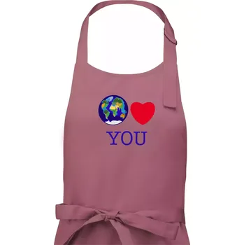 Kuchyňská zástěra Svět Tě miluje world loves you (Moňas) - Pánská zástěra na vaření - Univerzální velikost ( Starorůžová )