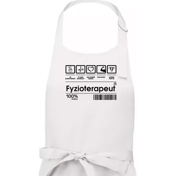 Kuchyňská zástěra Čárový kód - Fyzioterapeut - Pánská zástěra na vaření - Univerzální velikost ( Bílá )