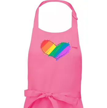 Kuchyňská zástěra Srdce čmárané - Pánská zástěra na vaření - Univerzální velikost ( Růžová )