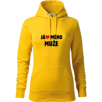 Dámská mikina Já miluju svého muže - Mikina dámská Cape s kapucí - XL ( Žlutá )