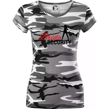 Dámské tričko Bride security - Dámské maskáčové triko - XS ( Šedý maskáč )