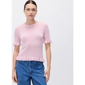 Dámská halenka Reserved - Halenka s volánky - pastelově růžová - 951IH-03X - 951IH-03X-L