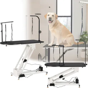 Groomerský trimovací veterinární stůl jedno vodítko elektrický pohon otočný AO-EGT-308