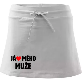 Dámská sukně Já miluju svého muže - Sportovní sukně - two in one - XS ( Bílá )