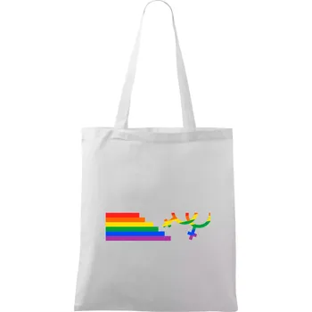 Lesby symbol duha - Taška bavlněná - 42 x 38 cm ( Bílá )