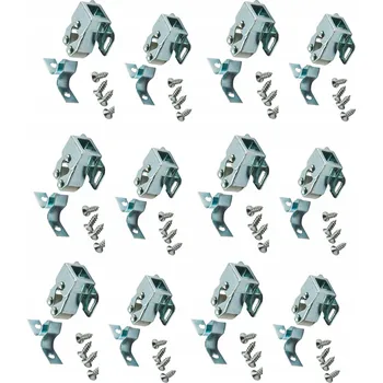 Nábytkové kování SADA ZÁPADKA ZÁMEK NÁBYTKOVÝ ROLKOVÝ ZAMYKACÍ PRO DVEŘE SKŘÍNĚK POZINK 12 KS