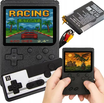 Herní konzole PŘENOSNÁ MINI RETRO HERNÍ KONZOLE PRO DVA HRÁČE 400 HER 2,4" TV AV