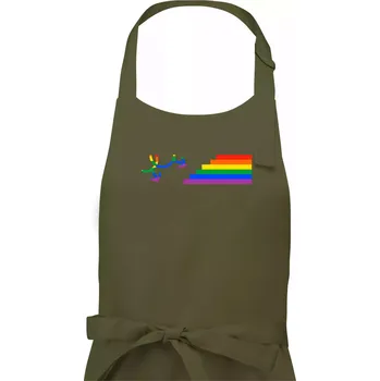 Kuchyňská zástěra Gay symbol duha - Pánská zástěra na vaření - Univerzální velikost ( Khaki )
