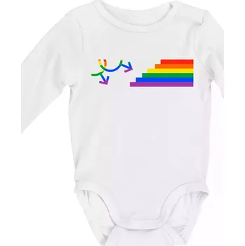 Kojenecký body Gay symbol duha - Body kojenecké s dlouhým rukávem - Dlouhý r. do 3 měs ( Bílá )