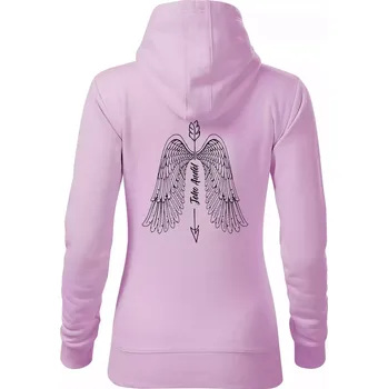 Dámská mikina Párova mikina - Jeho anděl , Její strážce - Mikina dámská Cape s kapucí - XS ( Orchid )