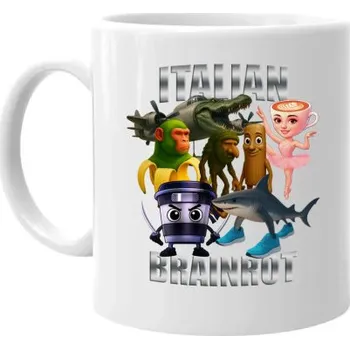 Žertovný předmět Italian Brainrot v2 - hrnek s potiskem- Tričkový.cz