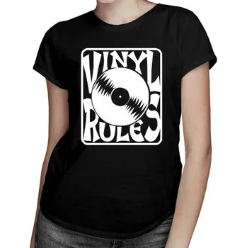 Žertovný předmět Vinyl Rules - dámské tričko s potiskem- Tričkový.cz