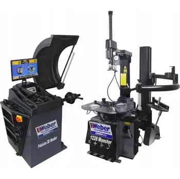 Sada na opravu pneumatiky Montážní stroj na pneumatiky a vyvažovačka kol s 3D monitorem Weber