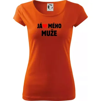 Dámské tričko Já miluju svého muže - Dámské triko Pure - XL ( Oranžová )