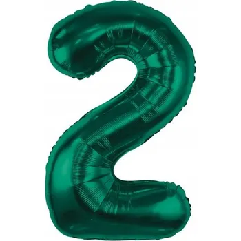Balónek Foliový balónek Číslice 2 Lahvová Zeleň 85 cm Narozeninová dekorace HEL zelená
