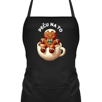 Žertovný předmět Peču na to - zástěra s potiskem- Tričkový.cz