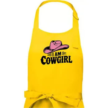 Kuchyňská zástěra Iam cowgirl klobouk - Dámská zástěra na vaření - Univerzální velikost ( Žlutá )