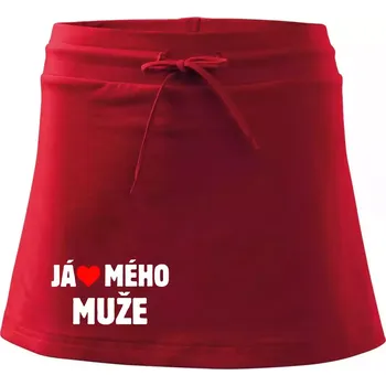 Dámská sukně Já miluju svého muže - Sportovní sukně - two in one - XS ( Červená )