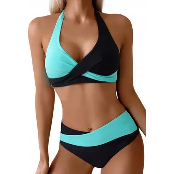 Dámské plavky DVOUDÍLNÉ PLAVKY ZEŠTÍHLUJÍCÍ BIKINY S VYSOKÝM PASEM KALHOTKY XXL