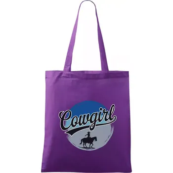 Cowgirl modrý pruh - Taška bavlněná - 42 x 38 cm ( Fialová )