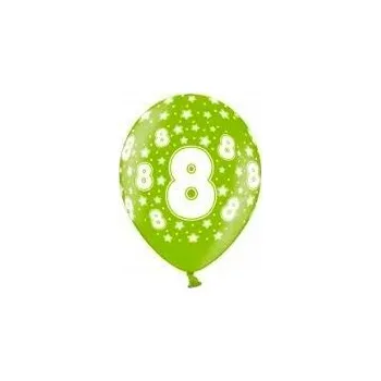 Balónek Balónky Strong k 8. narozeninám metalické 30cm 50 Ks