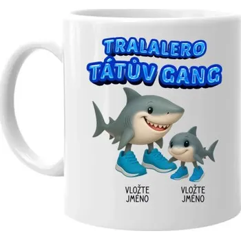 Žertovný předmět Tralalero Tátův Gang - jedno dítě - Italian brainrot - hrnek s potiskem - personalizovaný produkt- Tričkový.cz