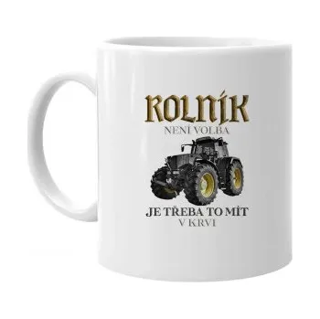 Žertovný předmět Rolník není volba, je třeba to mít v krvi - hrnek s potiskem- Tričkový.cz