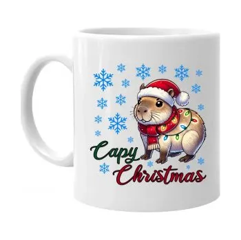 Žertovný předmět Capy Christmas - hrnek s potiskem- Tričkový.cz