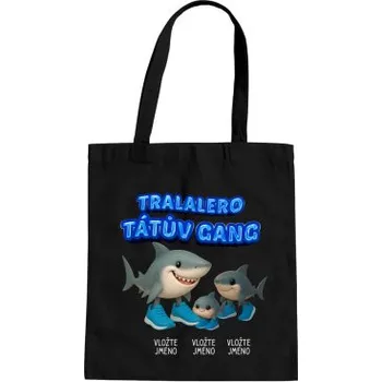 Žertovný předmět Tralalero Tátův Gang - dvě děti - Italian brainrot - taška s potiskem - personalizovaný produkt- Tričkový.cz