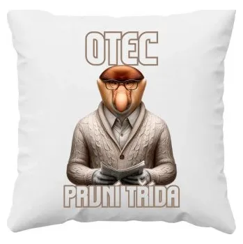 Žertovný předmět Otec první třída - polštář s potiskem- Tričkový.cz