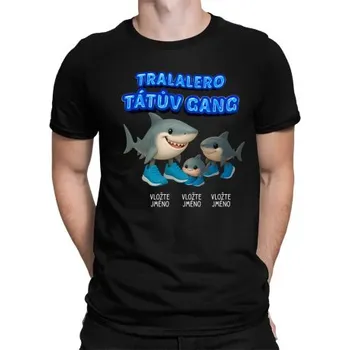 Žertovný předmět Tralalero Tátův Gang - dvě děti - Italian brainrot - pánské tričko s potiskem - personalizovaný produkt- Tričkový.cz