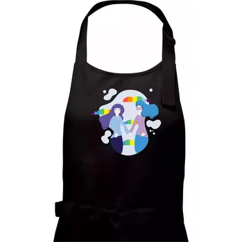 Kuchyňská zástěra LGBT holky - Dámská zástěra na vaření - Univerzální velikost ( Černá )