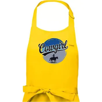 Kuchyňská zástěra Cowgirl modrý pruh - Dámská zástěra na vaření - Univerzální velikost ( Žlutá )