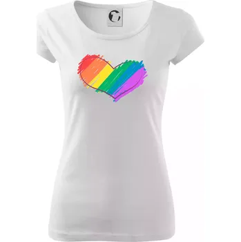 Dámské tričko Srdce čmárané - Dámské triko Pure - XS ( Bílá )