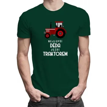 Žertovný předmět Nejlepší děda jezdí traktorem - pánské tričko s potiskem- Tričkový.cz