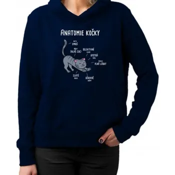 Žertovný předmět Anatomie kočky - dámská mikina s potiskem- Tričkový.cz