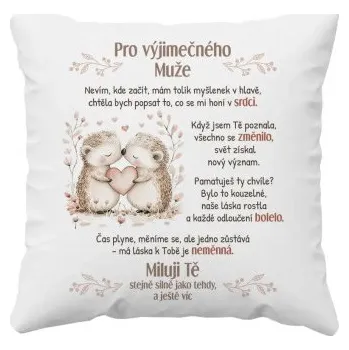 Žertovný předmět Pro výjimečného muže - polštář s potiskem- Tričkový.cz