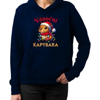 Žertovný předmět Vánoční kapybara - dámská mikina s potiskem- Tričkový.cz