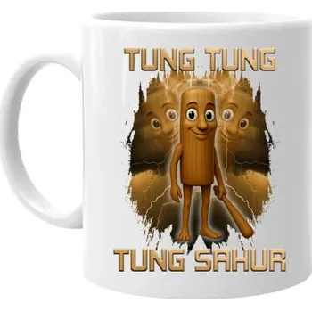 Žertovný předmět Tung Tung Tung Sahur - Italian Brainrot - hrnek s potiskem- Tričkový.cz