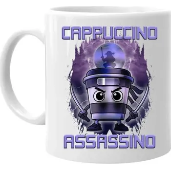 Žertovný předmět Cappuccino Assassino - Italian Brainrot - hrnek s potiskem- Tričkový.cz